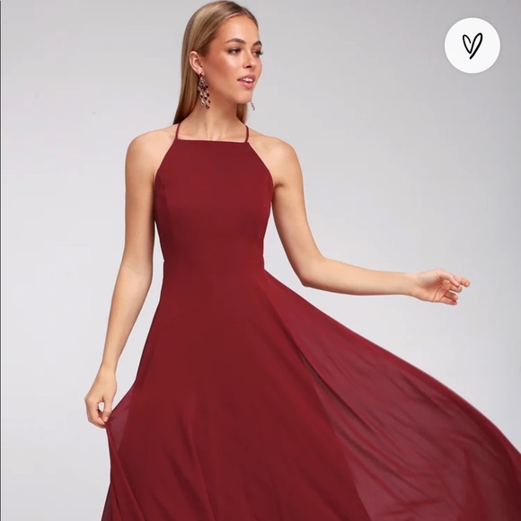 Lulus Mythical Kind of Love Wine Red Maxi Dress - Picture 1 of 4